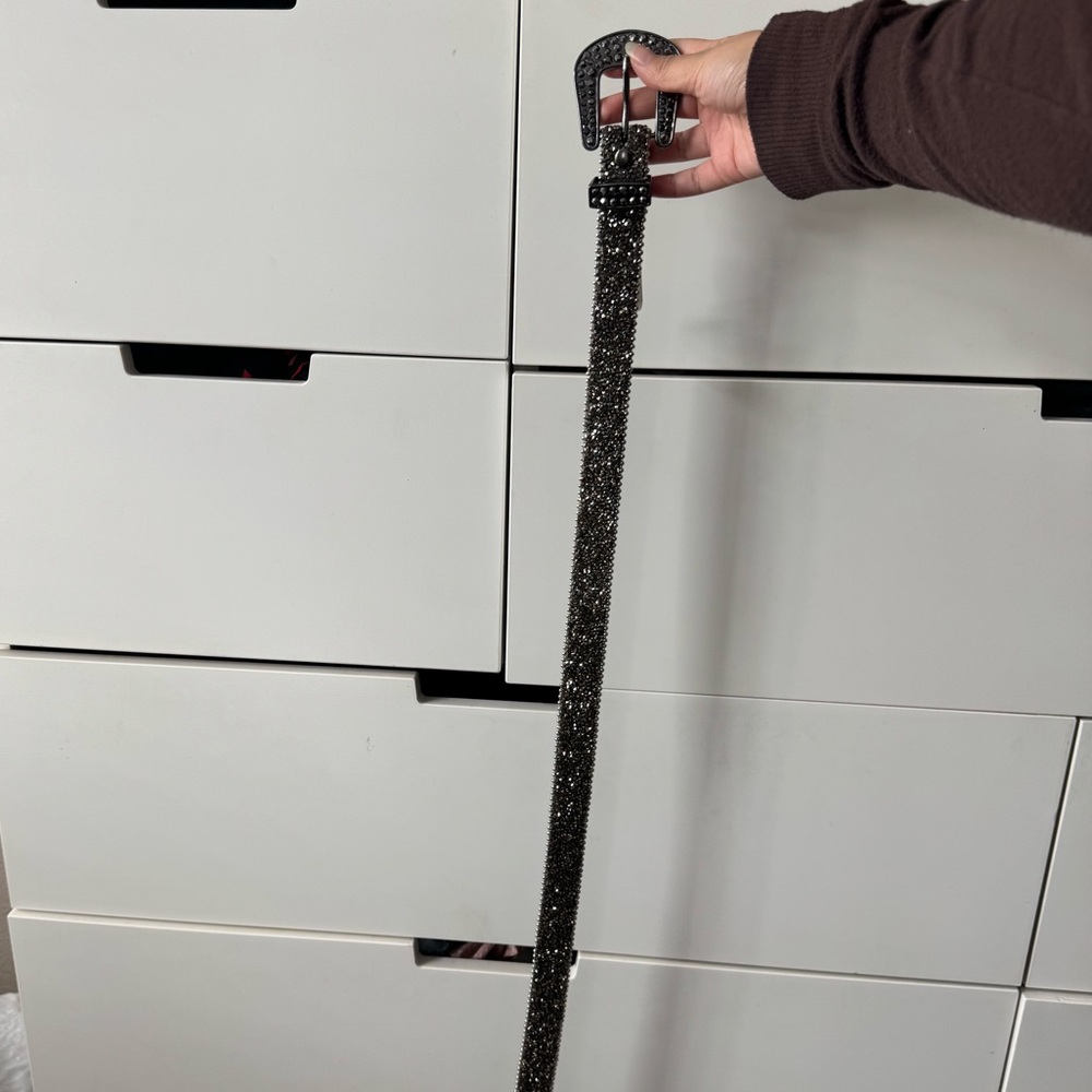 KIDS Black/Sliver Sparkle Belt